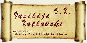 Vasilije Kotlovski vizit kartica